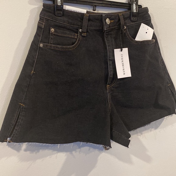WEWOREWHAT BahBah High Rise Boyfriend Black Jean Shorts Size 25 - Picture 7 of 10